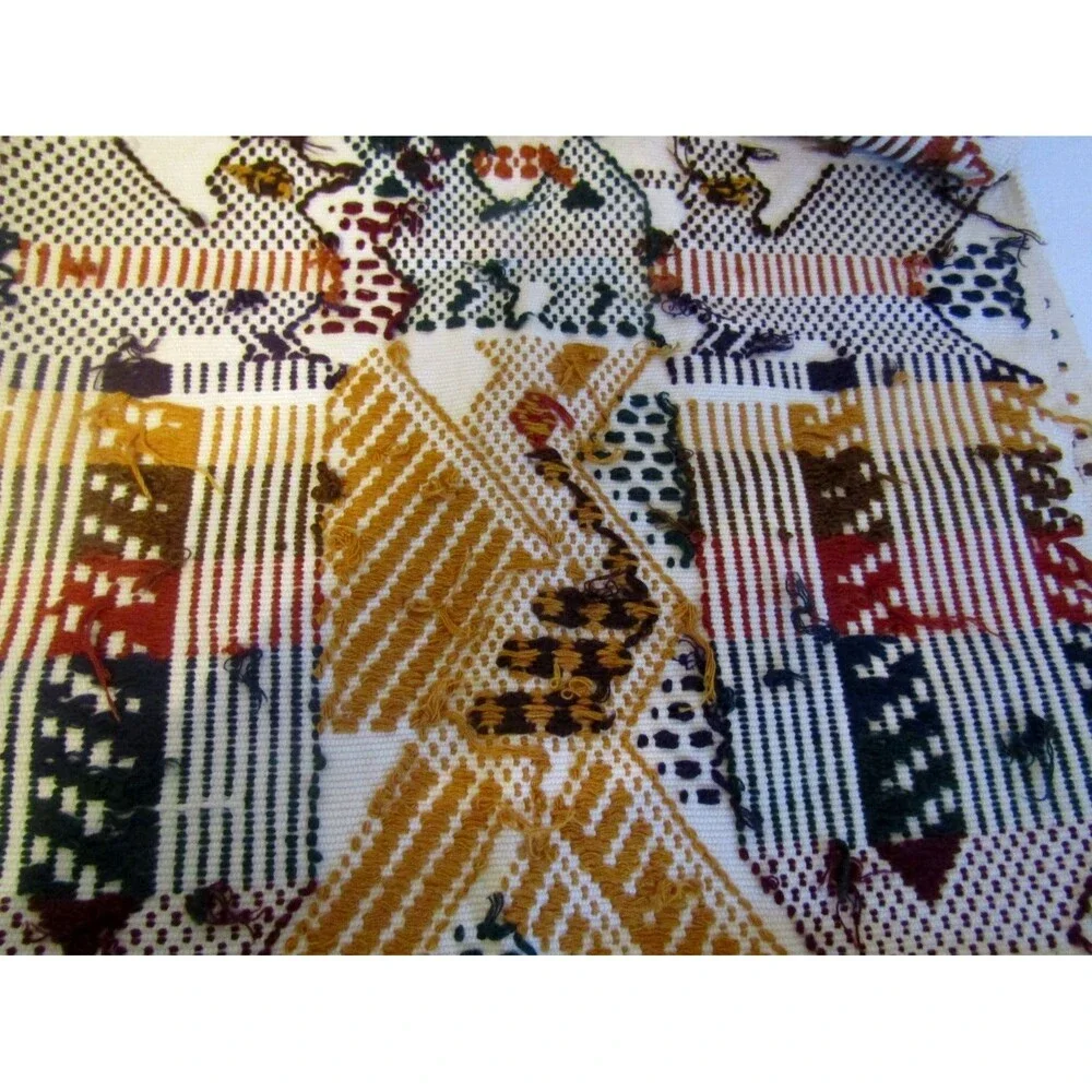 Vtg Chichicastenango Textiles Table Runner Hand Stitched Scandinavian Folk Art
